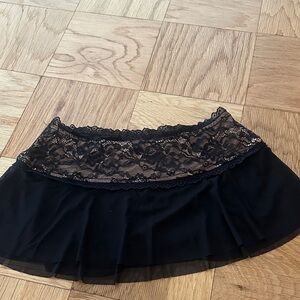 Edikted Black Lace Detail Skirt